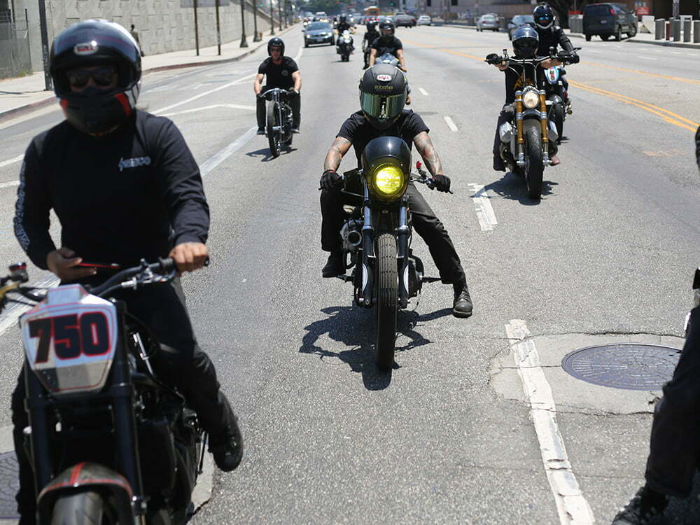 Shaun Guadardo with motorcycle group