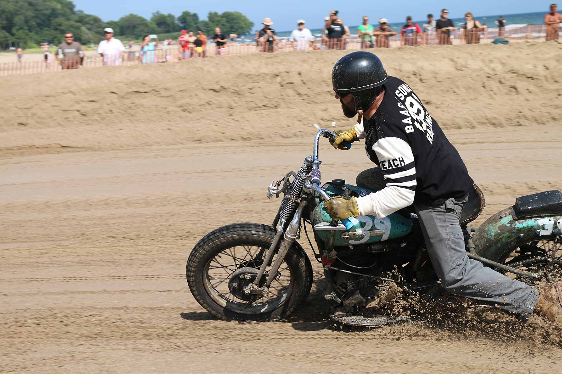 Man riding 1939 Knucklehead