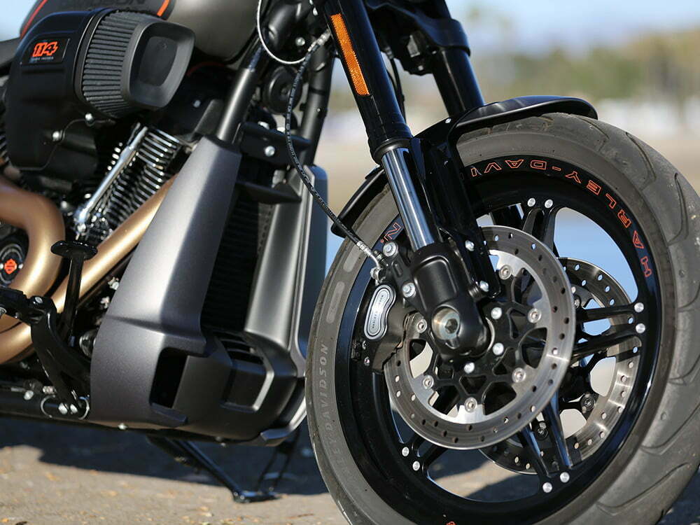 Front wheel and brake detail