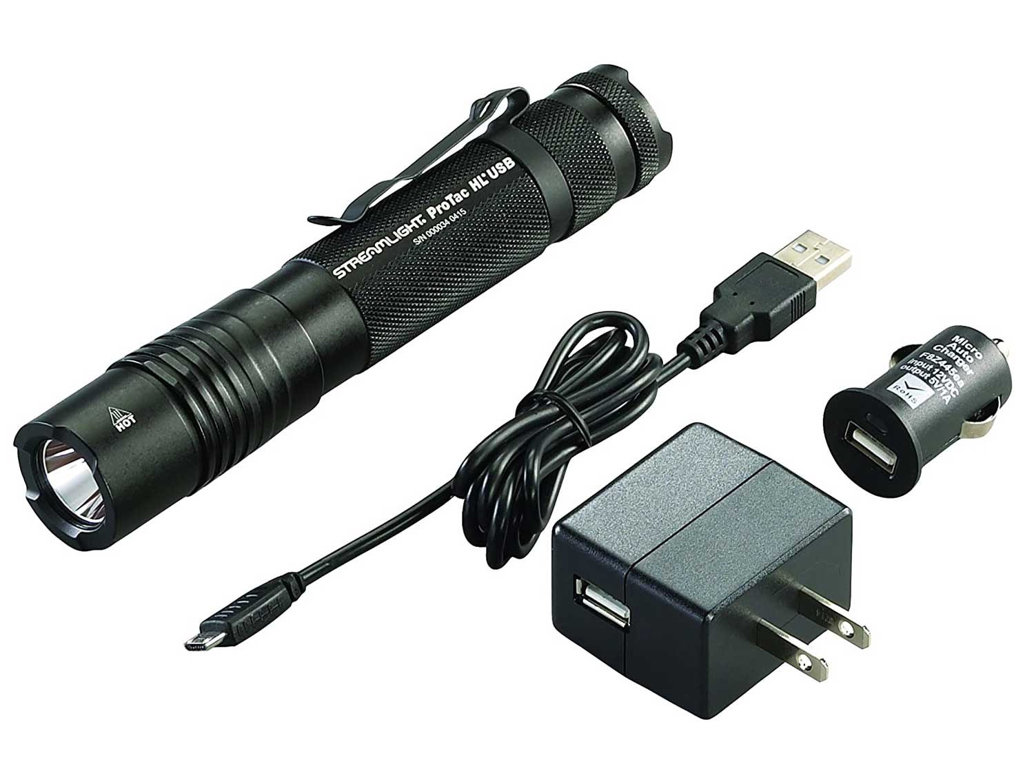Streamlight 88054 ProTac HL USB 1000 Lumen Professional Tactical Flashlight with High/Low/Strobe with USB Charger - 1000 Lumens,Black