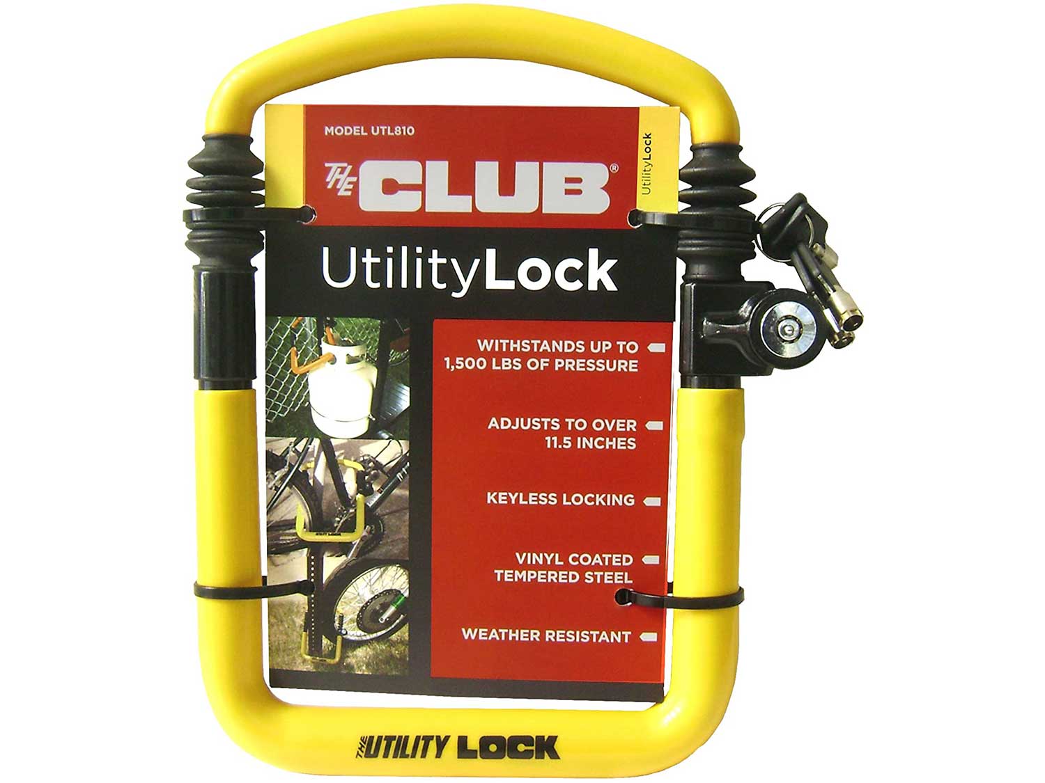 The Club UTL810 Utility Lock, Yellow
