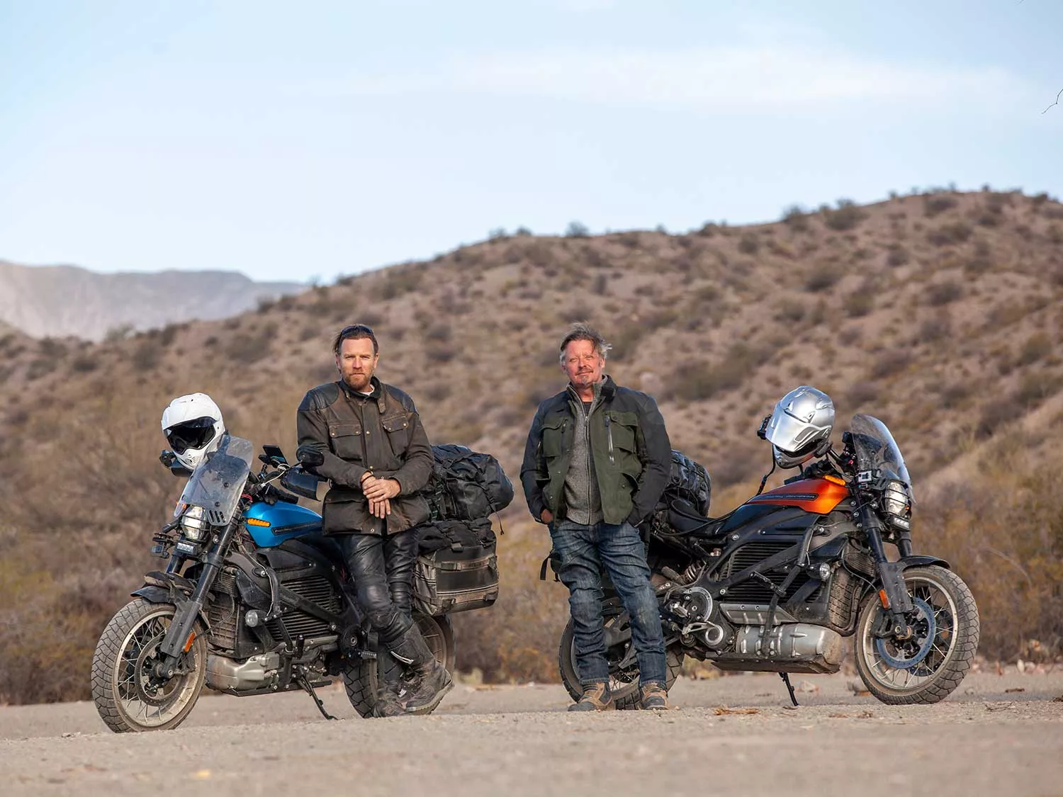 Ewan McGregor and Charley Boorman rode LiveWires 13,000 miles in 100 days in the Long Way Up series.