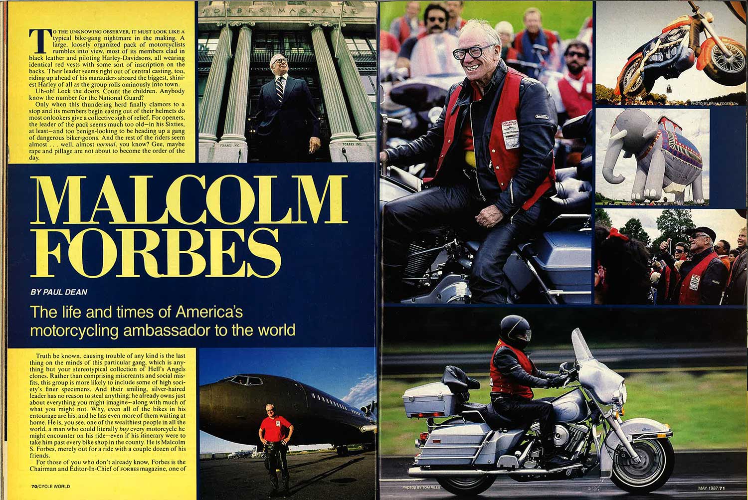 About half of Malcolm Forbes’ personal fleet were Harleys, according to 1987 Cycle World coverage.